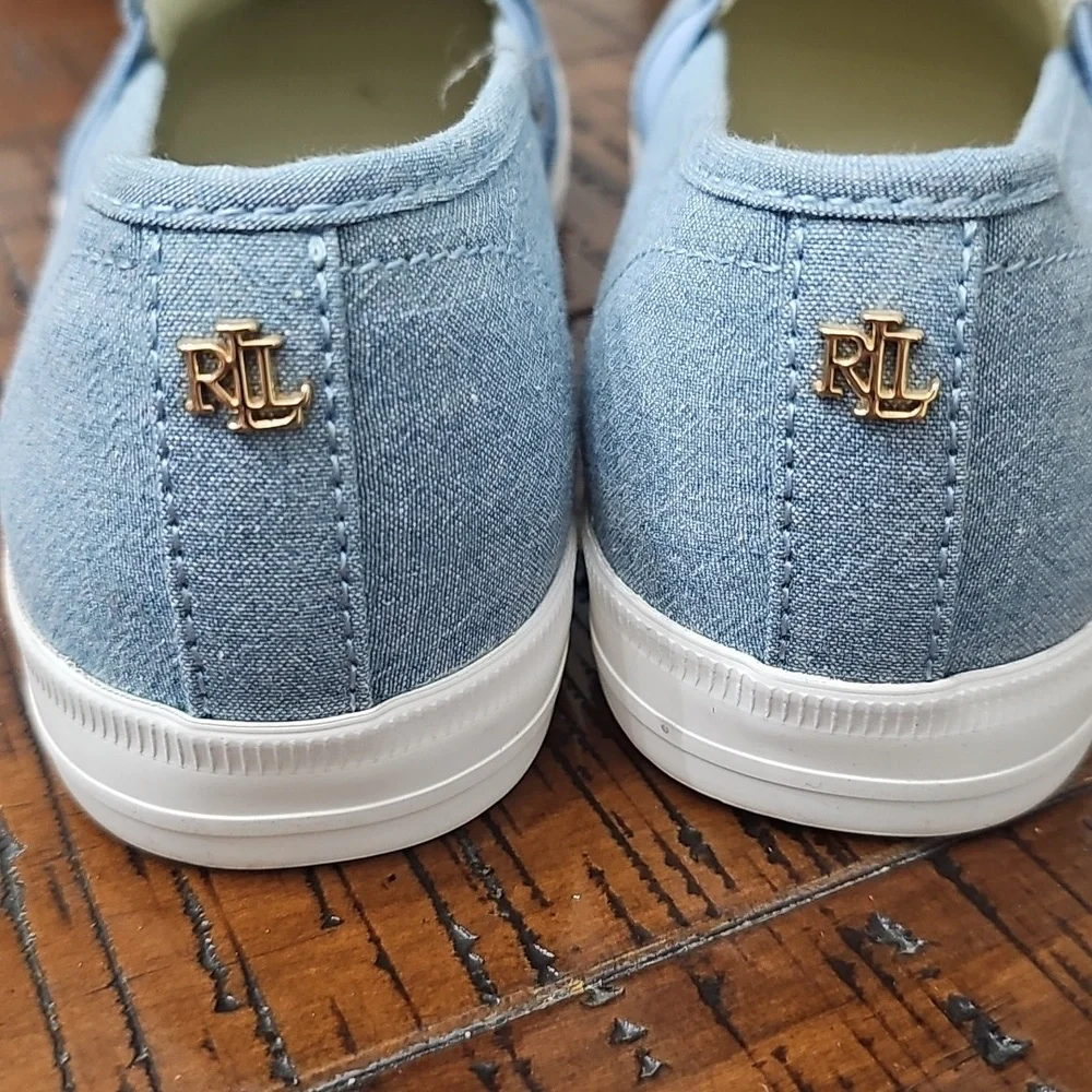 Ralph Lauren Denim Blue Slip-On Loafers - Picture 2 of 3